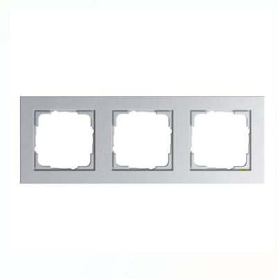 Gira E2 Afdekraam 3-voudig - Aluminium mat (System 55) - Schakelmateriaal - 021325
