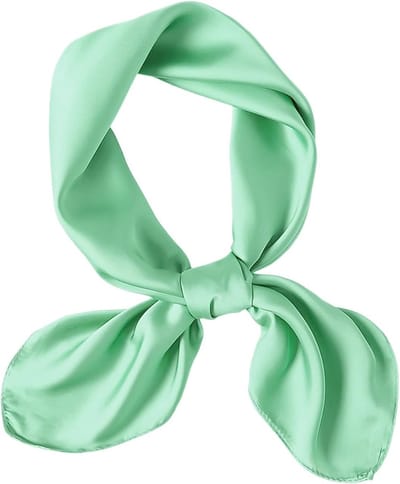 Allecto Plus - Satijnen sjaal voor vrouwen | Zijden hals sjaal | Groene bandana chiffon sjaal (70x70cm)