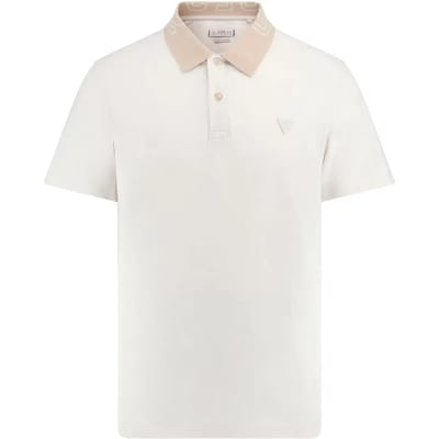 Short Sleeve Polo Tipped Collar Style - White Polo Shirts