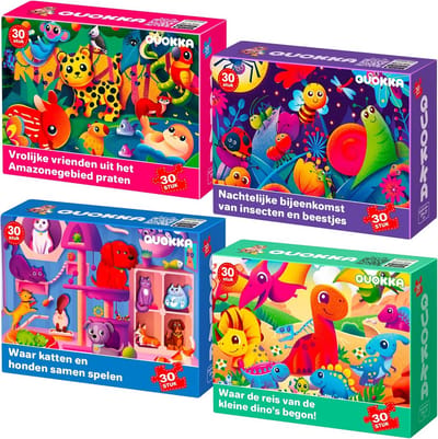 Educatieve 30-Delige Puzzel Voor Kinderen Van 3-4 Jaar - Leuke Puzzelspellen Met Huisdieren