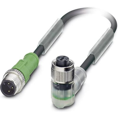 Phoenix Contact 1546592 Sensor/actuator connector, geassembleerd M12 Aantal polen (sensoren): 3 Stekker, recht, Bus, haaks 2.00 m 1 stuk(s)