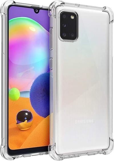 LuxeBass Siliconen hoesje Antishock - Geschikt voor Samsung Galaxy A31 - telefoonhoes - gsm hoes - telefoonhoesje