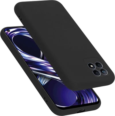 Cadorabo Hoesje geschikt voor Realme 8i / Narzo 50 4G in LIQUID ZWART - Beschermhoes gemaakt van flexibel TPU silicone Case Cover