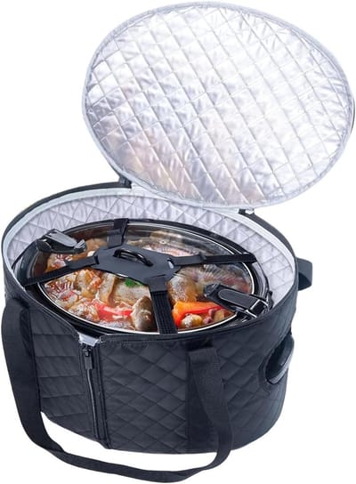 Draagtas Kookpan - Reis Hoes - Eten Vervoeren - Geïsoleerd en Waterdicht - Tot 64 Liter - Grijs