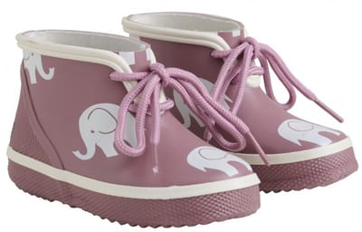 Lage roze (Burlwood) kinderregenlaars met Olifanten Print 22