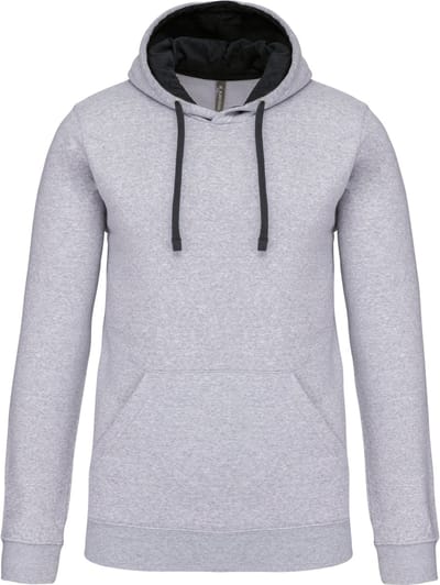 Kariban Hooded sweater met contrasterde capuchon K446 - Oxford Grey / Black - S