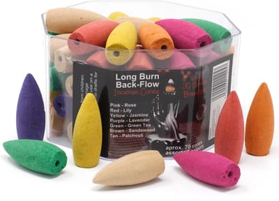 Long Backflow wierookkegels - Diverse geuren - 30 minuten