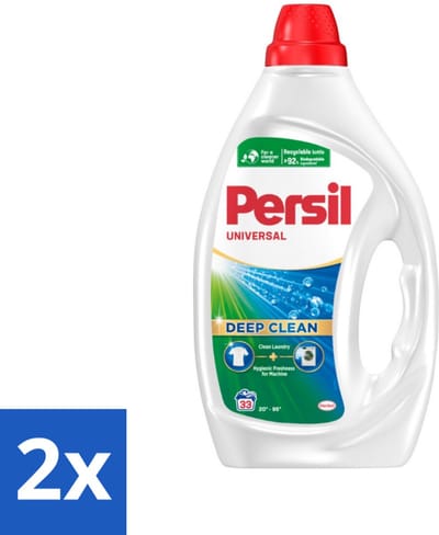 2 x Persil Wasmiddel Gel 33 Wasbeurten Universal 1,485 liter - Wasmiddel - Vloeibaar Wasmiddel - Persil - Vlekken Verwijderen - Wasmachine Reinigen