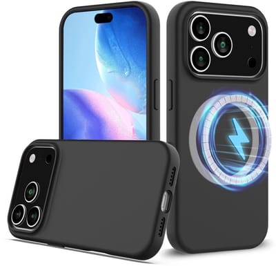 Lunso Geschikt voor iPhone 17 Pro Max hoesje - Flexibel siliconen Backcover met magnetisch - Zwart