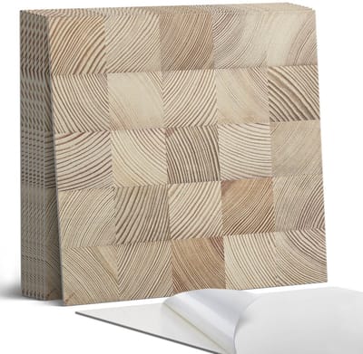 Coloray Plaktegels - Houten plankpatroon Portugese Tegels - 30 cm x 30 cm - Beige Plaktegels - 9 stuks - Vierkant PVC Tegels - Plaktegels Keuken - Zelfklevende Vloertegels - Vinyltegels Vloer Zelfklevend - Zelfklevende Tegels