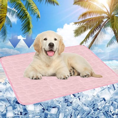 Famanu – Koelmat voor honden van 70 x 55 cm, zelfkoelende hondenmat voor binnen, buiten of in de auto