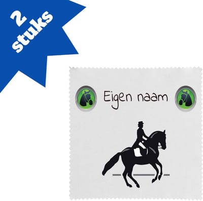 Akyol - paardrijden met naam vrouw brillendoekjes - Paardrijden - vrouwen en meisjes - cadeau - verjaardag - geschenk - gepersonaliseerd - 17,8 bij 17,8 cm - 2 stuks
