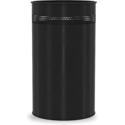 BRASQ Prullenbak Metaal Kantoor/ Thuisgebruik - Vuilnisbak - Afvalemmer - Papierbak - Rond - Prullenbakken - Zwart 21 liter