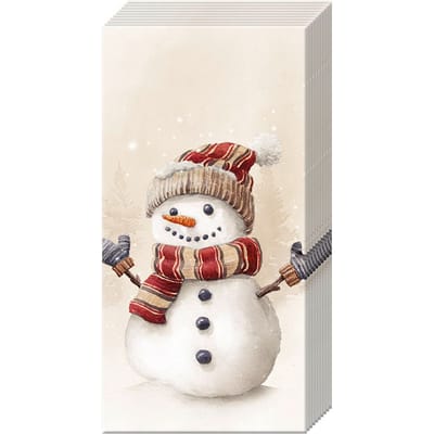 Papieren zakdoek "Oscar the Snowman"