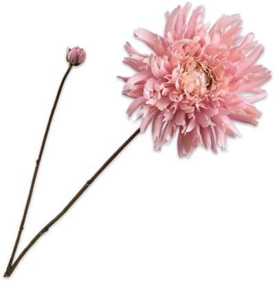 Silk-ka Kunstbloem-Zijde Bloemen Chrysant Tak Creme-Roze 101 cm