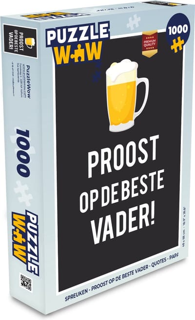 Puzzel Spreuken - Proost op de beste vader - Quotes - Papa - Legpuzzel - Puzzel 1000 stukjes volwassenen - Vaderdag cadeautje - Cadeau voor vader en papa