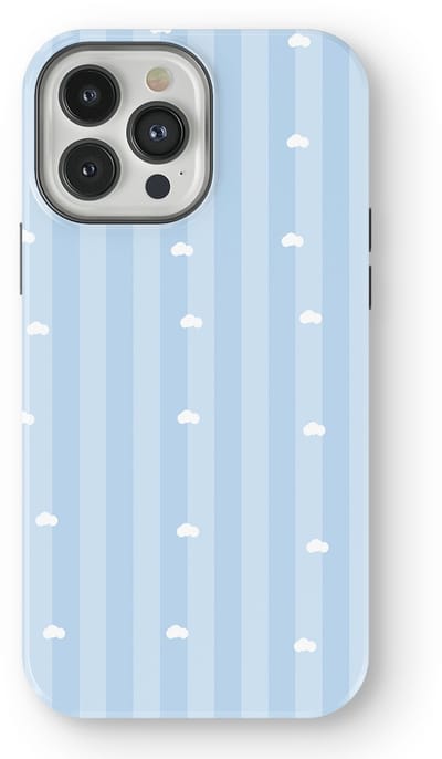 DripCase Hoesje geschikt voor iPhone 13 Pro | Happy Stripes Motief | Magnetisch Opladen | 2-in-1 Ontwerp | Vrolijke Backcover geschikt voor iPhone 13 Pro Cotton Sky