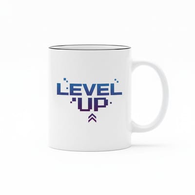 Level Up Mok 330ml – Gamer Koffiebeker voor PC & Console Fans – Leuk Verjaardagscadeau voor Gamers