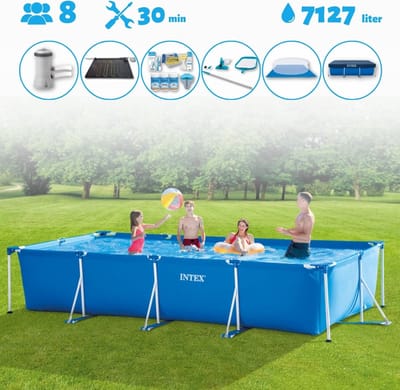 Intex Zwembad - Rechthoekig - 450 x 220 x 84 cm - Blauw