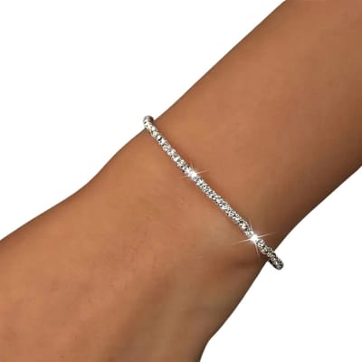 Livano Armband - Staal - Nep Zilver - Dames - Zilver/Wit