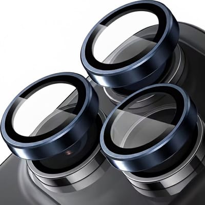 Camera Glas Lens Film Geschikt voor Apple iPhone 17 Pro - Casemania Gehard Glas Camera Lens Protector - Donker Blauw