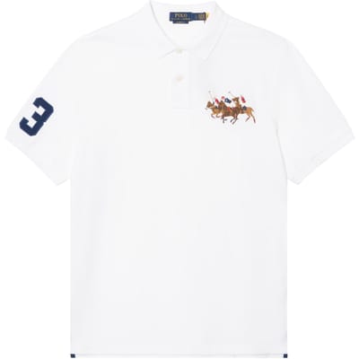 Polo Ralph Lauren Geribd Geborduurd Pony Korte Mouw Poloshirt Klassieke Editie Heren tops 710830091-001 L white