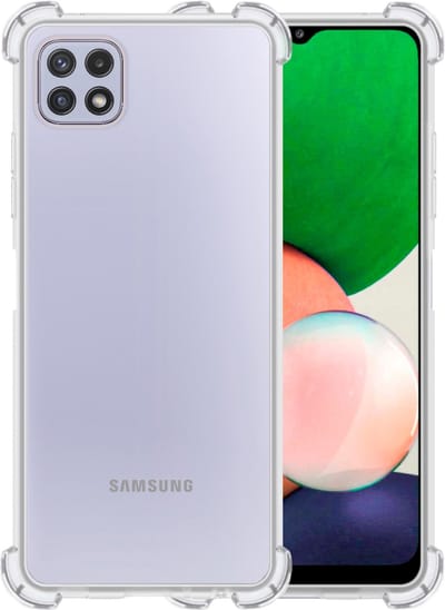 Hoesje - Geschikt voor Samsung Galaxy M22 - Sterk & Shockproof - Siliconen Case - Back Cover - Telefoon Hoes Shock Proof - Telefoonhoesjes - Transparant