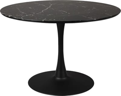 Housecraft Living Maru Eettafel Rond 110 cm Marmerlook Zwart