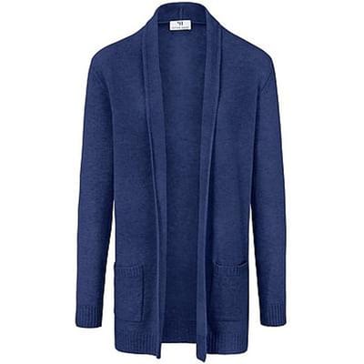Lang vest 100% scheerwol Van Peter Hahn blauw
