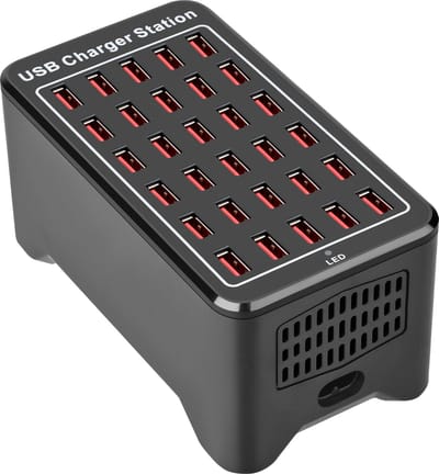 USB Hub Oplader met Voeding - 30 USB Poorten - 150 Watt Quick Charge - Oplaadstation