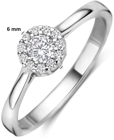 Zilveren Gerhodineerde Ring met Zirkonia 1342014 – 925 Zilver