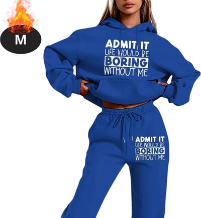 Nivard Joggingpak - Huispak - Volwassenen - Trainingspak - Comfortabel - Joggingsbroek - Tracksuit - Dames - Winter - Blauw - M