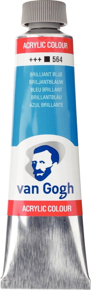 Van Gogh Acrylverf Blauw - Acrylpaint - 564 Briljantblauw - Acrylic Verf Paint - Acrylaatverf - Blauwe Hobbyverf - Watergedragen Verf - Sneldrogende Pigmentrijke Verf - 40ml