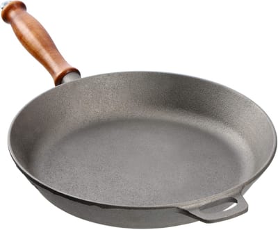 KADAX Gietijzeren pan, vuurpan, inductie en oven, braadpan, steakpan van gietijzer, braadpan met handvat, gietijzeren pan, gietijzeren pan (27,7 cm)