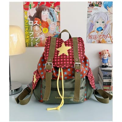 Modieuze en frisse rugzak in Koreaanse stijl, veelzijdige nylon reisrugzak met grote capaciteit, casual schooltas voor vrouwelijke studenten