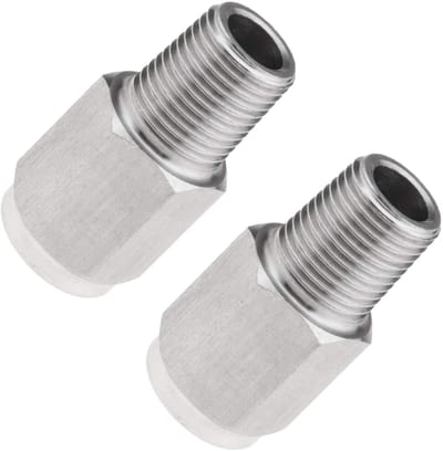 Dailygoods - 1/8NPT naar M10x1.0 adapter - Drukmeter reducer - Roestvrij staal - Union-koppeling - Geschikt voor olie en gas - Verloopstuk voor automo...