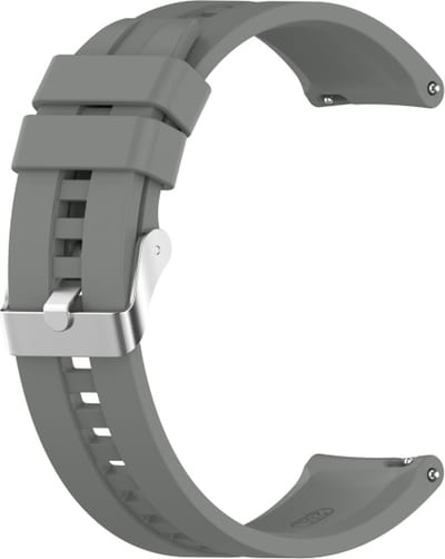 Siliconen bandje - geschikt voor Amazfit GTS / GTS 2(E) / GTS 2 Mini / GTS 3 / 4 (Mini) / Bip (S) / Bip U (Pro) / Bip Lite / Bip 3 (Pro) / GTR 42 mm / Pop (Pro) / Active (2) - grijs
