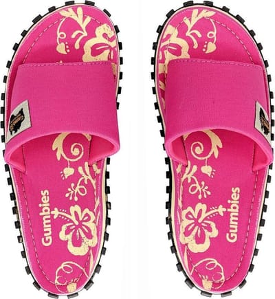 Gumbies - Slides – Pink Hibiscus - Maat 36