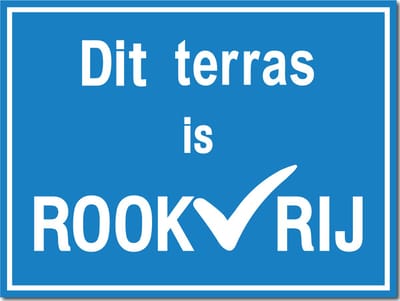 Rookvrij terras bord - Aluminium - 30 x 40 cm - Weerbestendig
