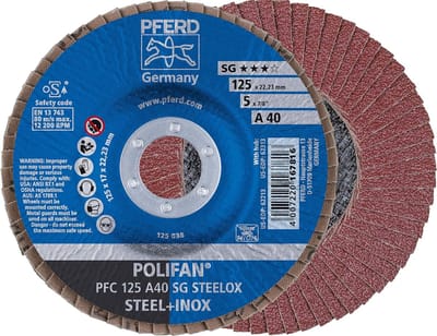 Lamellenschijven - Slijpschijven Polijstschijven - Metaal Bewerken - Steenwol Versterkt - 125 mm 40 Grit - Grijs