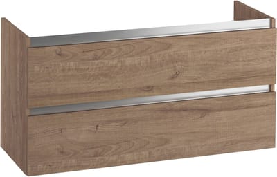 Saqu Gaia wastafelonderkast 120x45x60cm toffee – aluminium greeplijst