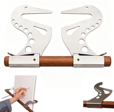 Handsteun voor Kunstenaars - Verstelbare Handsteun voor Schilderen - Steun voor Schildersstokken - Handstabilisator - Schildersezel - Verven - Schilderset - Met 4x Koppelbare Houten Stokken - Voor Gedetailleerd Schilder en Tekenwerk - SOLLBRY®
