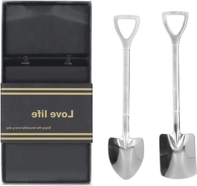 Dailygoods- Schoplepel Set - 2 Stuks - Roestvrij Staal - Praktisch voor Dagelijks Gebruik - Comfortabel Handvat - Ideaal als Cadeau - Dessertlepel