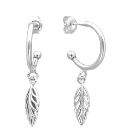 ARLIZI 1981 Oorbellen oorringen blaadje hanger - 925 sterling zilver - 3,5 cm