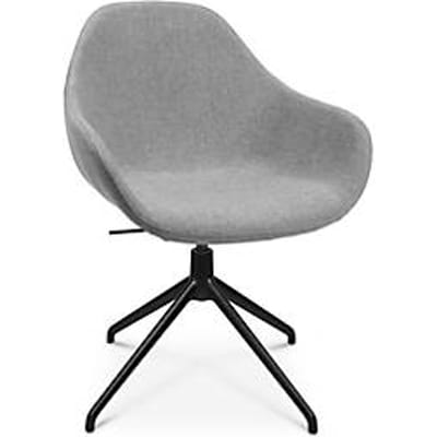 Vergaderstoel Topstar Sitness Life 2.0, draaibaar/zitting in hoogte verstelbaar, armleuningen, B 450 x D 460 x H 440-470 mm, 4-poots onderstel, aluminium zwart mat & stof, h.grijs