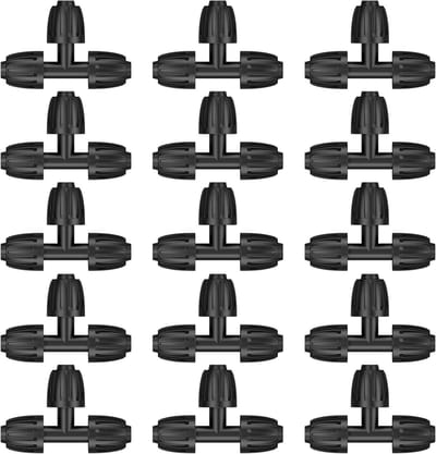 Pack van 15 Drip Irrigation Connectors voor 1.2 cm Slang - Drip Line T-stukken met Beugels voor Tuinirrigatie en Waterbesparing