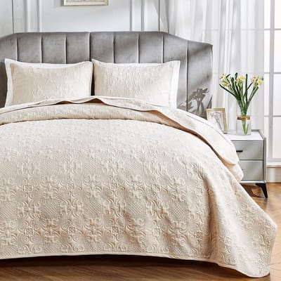 Dailygoods- Bedovertrek 240 x 260 cm - Geborsteld Polyester - Zacht/Lichtgewicht - Elegante Bloemenpatroon - Inclusief 2 Kussenslopen - Ideaal voor Zomer - Dekbedovertrek