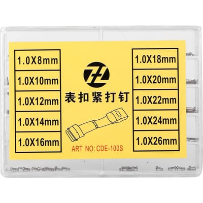 1mm Metalen Veerstiften 8mm-26mm Assortiment Maten Horlogeband Band Schakelpennen voor Horlogemakers white