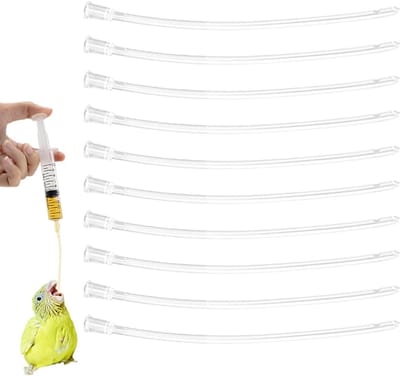 10 stuks voedingsbuizen voor jonge vogels, transparant en zacht, ideaal voor grasparkieten en papegaaien, 12 cm lang, 4 mm diameter