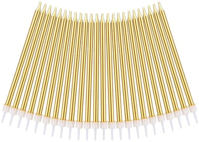 Store_9 - Verjaardagskaarsen - Decoratieve Kaarsen - Lang Brandend - Champagne Goud - Feestelijke Taartaccessoires - Voor Kinderen en Volwassenen